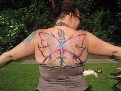 Glitter Large Butterfly Tattoo 